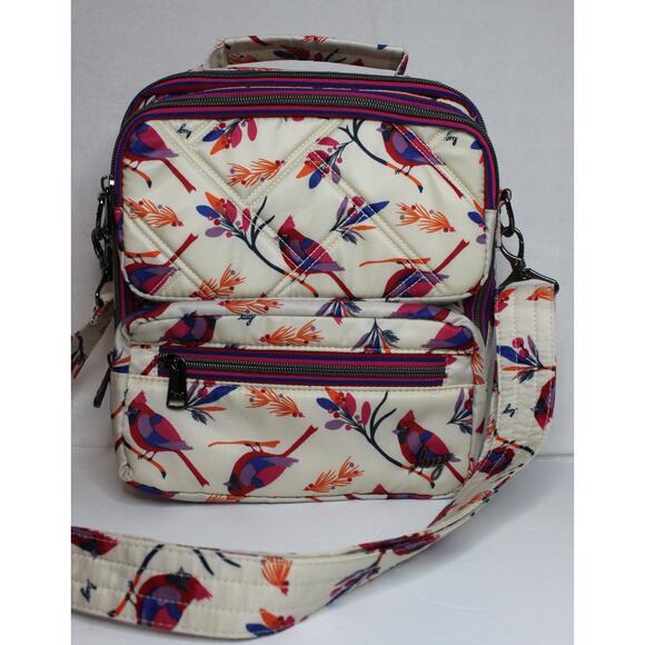 Lug Wrangler Crossbody Bag in Cardinal Cream Design, RFID Protected - Picture 2 of 16